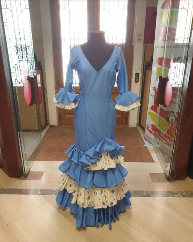 T 40. フラメンコドレスをご用意しております。 Mod。Alegría Azul。サイズ40